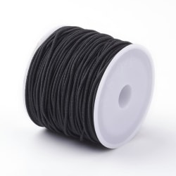 Rulle med ca: 34~37 mt. Svart elastisk tråd 0,6 mm. i diameter