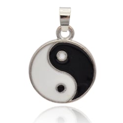 6 emaljerte charms med Yin Yang-tegn