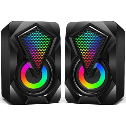 Datorhögtalare för PC färgglad LED belysning svart