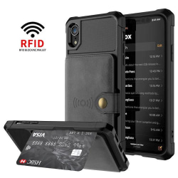 iPhone XR - Stöttåligt Skal Korthållare Solid® RFID Skyddat Svar