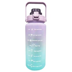 Lila utomhusvattenflaska Time Marker 2l Motivationsflaska purple