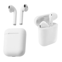 12 TWS Bluetooth -hörlurar för upp till 6 timmar vit