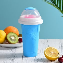 Slush Mug Silikon Slush Ice Cream Cup Slushie Maker Slush och glassmaskin för gör-det-själv för barn och familj Blue(Bag) 300ml