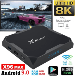 8K Full HD Mediaspelare x96 MAX+ - KODI, WiFi TV Box IPTV - 9.0
