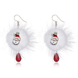 1 par julhjort Santa Örhängen Fluffy Drop Earring No.1
