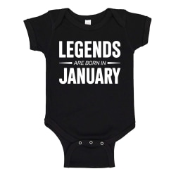 Legends Are Born In January - Baby Body svart Svart - Nyfödd