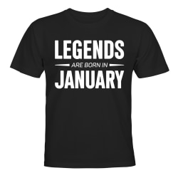 Legends Are Born In January - T-SHIRT - BARN svart Svart - 130 / 140