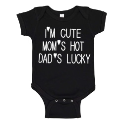 Im Cute Moms Hot Dads Lucky - Baby Body svart Svart - 6 månader