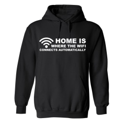 Where Wifi Connects Automatically - Hoodie / Tröja - HERR Svart - L