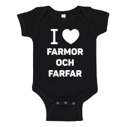 Jag Älskar Farmor och Farfar - Baby Body svart Svart - 6 månader