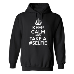Keep Calm And Take A Selfie - Hoodie / Tröja - UNISEX Svart - XL