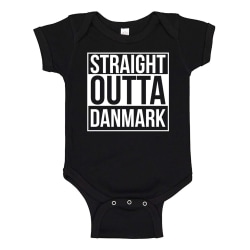 Straight Outta Danmark - Baby Body svart Svart - 24 månader