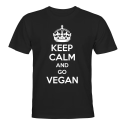 Keep Calm Go Vegan - T-SHIRT - HERR Svart - M