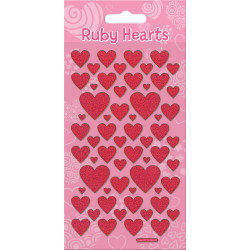 RUBY HEARTS SPARKLE STICKERS