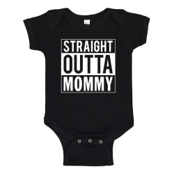 Straight Outta Mommy - Baby Body svart Svart - 6 månader