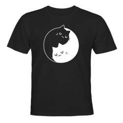 Katt Yin Yang - T-SHIRT - BARN svart Svart - 96 / 104