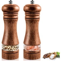 Salt- och pepparkvarn, set om 2 Salt- och pepparkvarn av trä