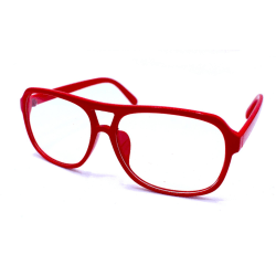 Glasses Clear - rød pilot Red