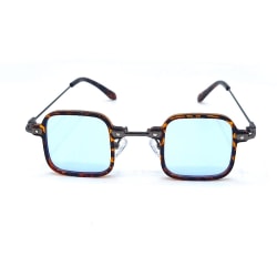 Fyrkantiga solglasögon Tony S - leopard / ljusblå/genomskinlig Brun