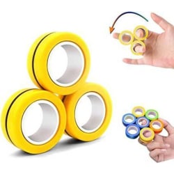 Magnetiska Ringar / Fidget Toys - Magnetkulor  ANTI-STRESS - Gul Gul