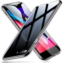 iPhone 7 Stötdämpande Skal 9H Härdat Glas Baksida Glassback Transparent
