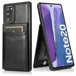 Samsung Note 20 Mobilskal Korthållare 5-FACK Retro V3 Svart