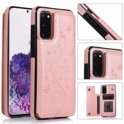 Samsung S20 Iskunkestävä kansikorttipidike 3-POCKET Flippr V2 Pink gold
