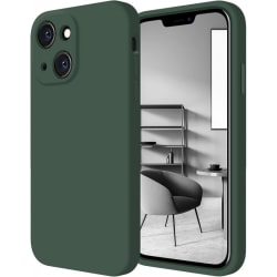iPhone 13 Gummibelagd Mattgrönt Skal Kameraskydd Liquid - Grön
