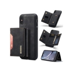 8-FACK iPhone XS Max Stöttåligt Skal med Magnetisk Korthållare D Black