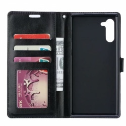 Samsung Note 10 lompakkokotelo PU-nahkainen 4-tasku Black