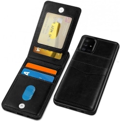 Samsung A51 mobil deksel kortholder 4-FACK Retro V3 Black