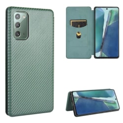 Samsung Note 20 Flip Case Card Slot CarbonDreams Grøn Green