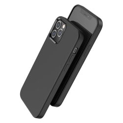iPhone 12 Pro Max Ultratyndt blødt gummibelagt mat sort cover Black