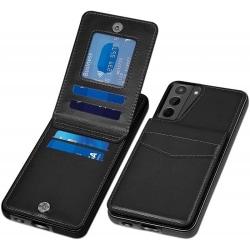 Samsung S22 Plus Mobilskal Korthållare 5-FACK Retro V3 Svart