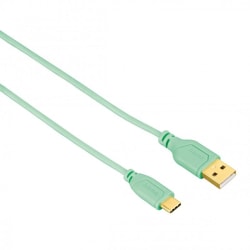 0,75m Laddkabel USB-C HAMA Flexislim Grön Grön