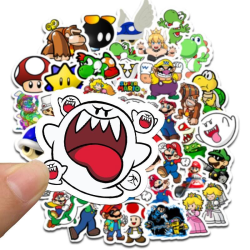 50-PAKKER Nintendo Super Mario vandtætte klistermærker White