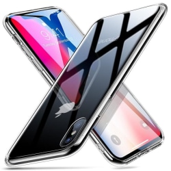 iPhone XS Max støddæmper cover 9H hærdet glas bagside Glassback Transparent