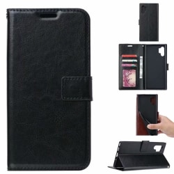 Samsung Note 10 Plus Plånboksfodral PU-Läder 4-FACK Svart