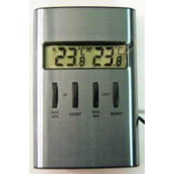 Ute/Inne-Termometer, digital 2185 Aluminium