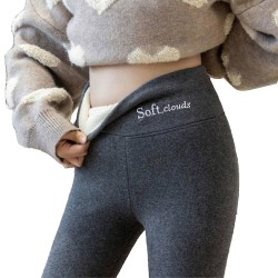 2023 New Women's Fleece Lined Leggings Pants Thick Warm Stretchy CMK Dark grey M