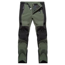 Men's Colorblock Lined Trousers with Pockets Military Green L
