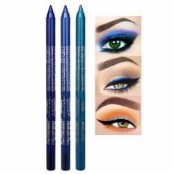 3 ST Blå Eyeliner Penna för kvinnor, Glitter Metallic Eye Liner Shimmer Eyeliner Pennor Ögonskugga Professionell Makeup Set