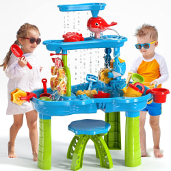 Strandleksaksaktivitet sensoriskt bord för småbarn i åldrarna 3-5