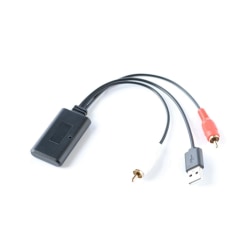 Bil Universal trådlös Bluetooth -modul Musikadapter Rca Aux Ljudkabel USB -driven Black