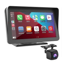 Universal 7-tums bilradio Multimedia Videospelare Trådlös Carplay och trådlös Android Auto Touch Black