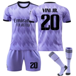 Ny säsong 2022-2023 Real Madrid fotbollströja fotbollsuniformer VINI JR. 20 Kids 28(150-160CM)