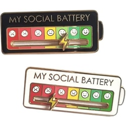 My Social Battery Brosch Rolig Emalj Pin Creative Lapel Pin