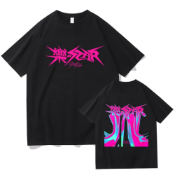 Kpop Stray Barn Rock Star Album Skjortor Dam Herr Streetwear Kortärmade Toppar Fans T-shirt Present black XXL