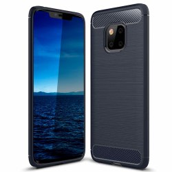 Kolfiber Skal för Huawei Mate 20 Pro Silikon Enfärgat Marinblå Mörkblå