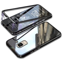Hårt Skal för Samsung Galaxy J6 (2018) Plast Metall Härdat Glas Svart